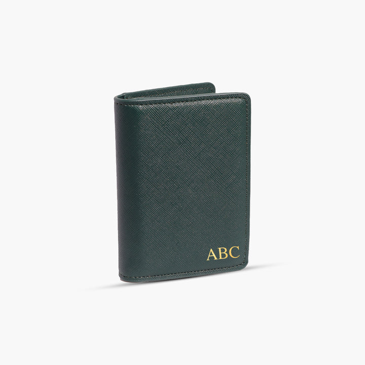 Green Saffiano Bi-Fold Wallet