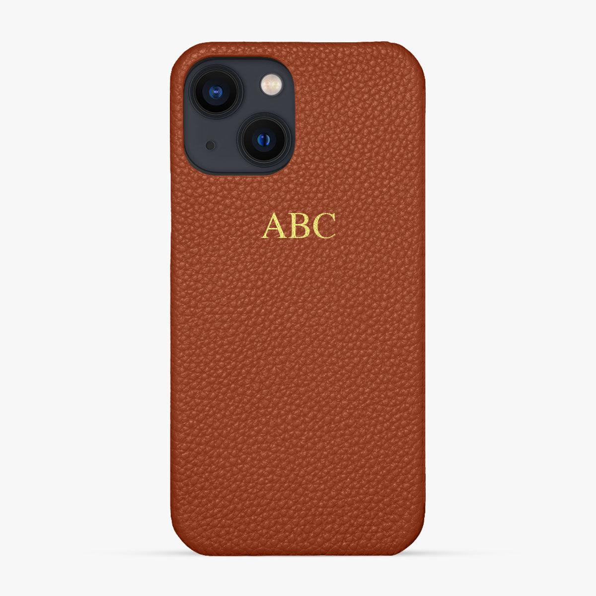 Foil Embossed iPhone 15 Phone Case - Luxe Leather #colour_brown pebble leather