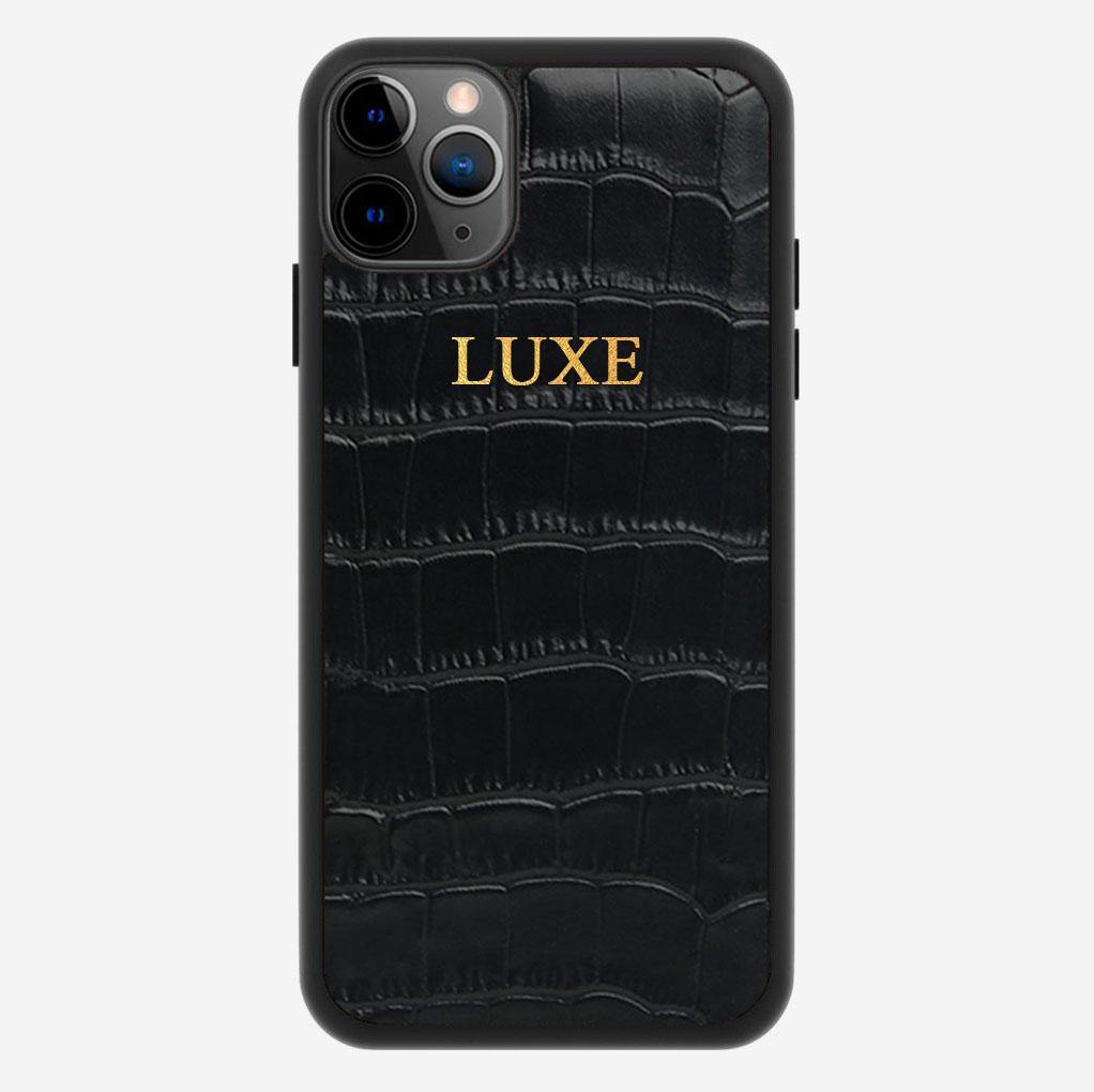 Black Croco iPhone Case - Luxe Leather