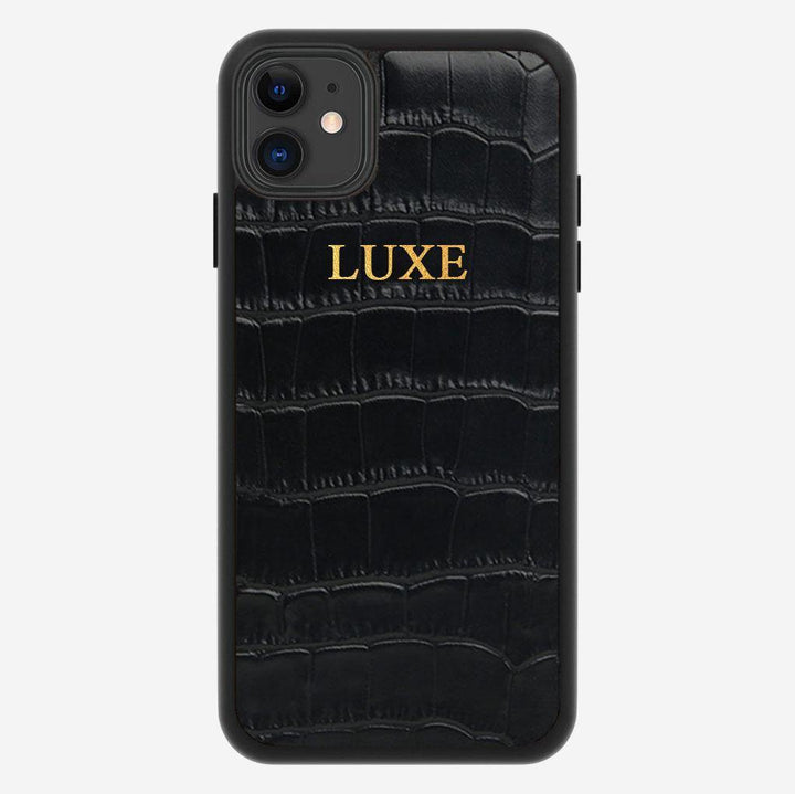 Black Croco iPhone Case - Luxe Leather