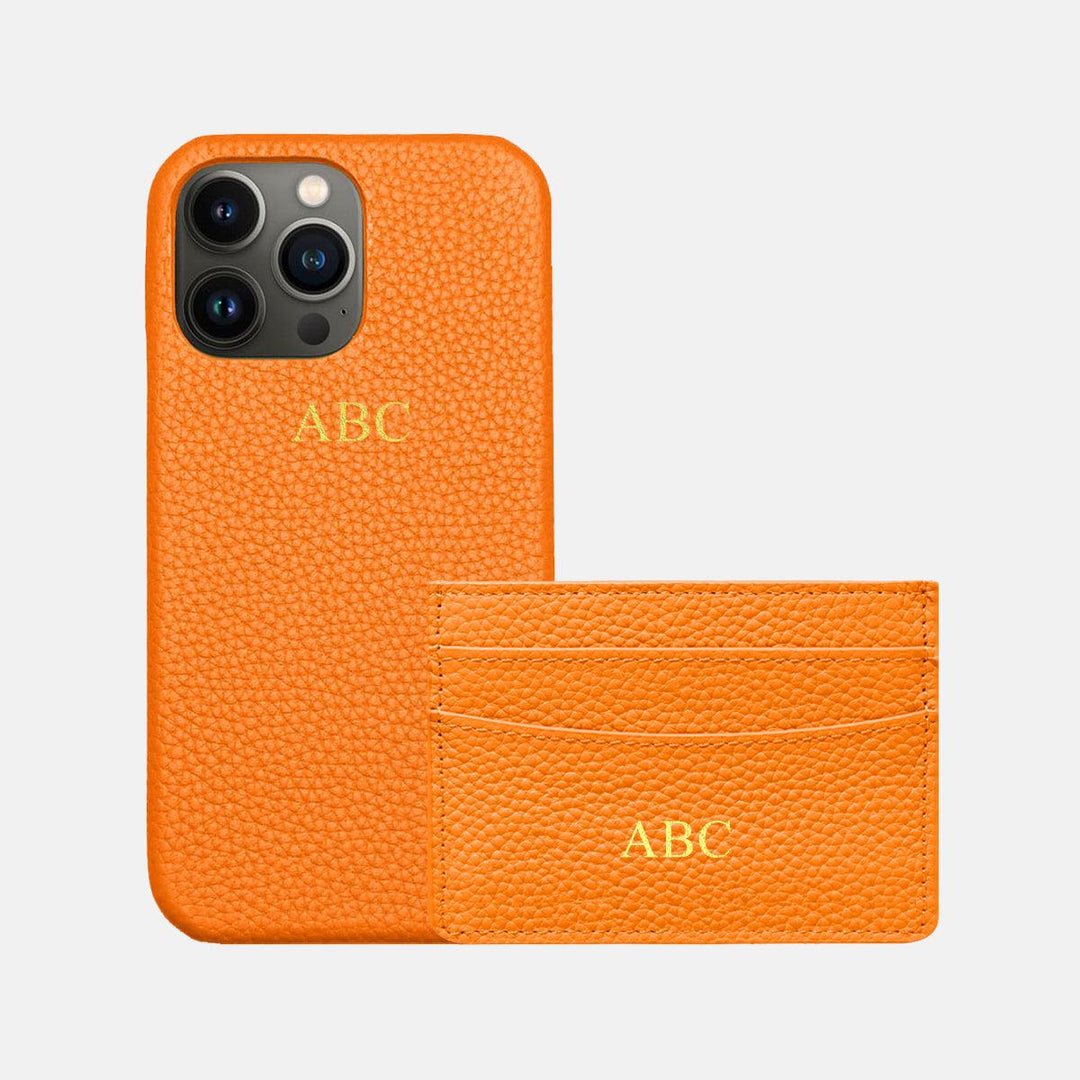 Orange Pebble Leather Set - Luxe Leather