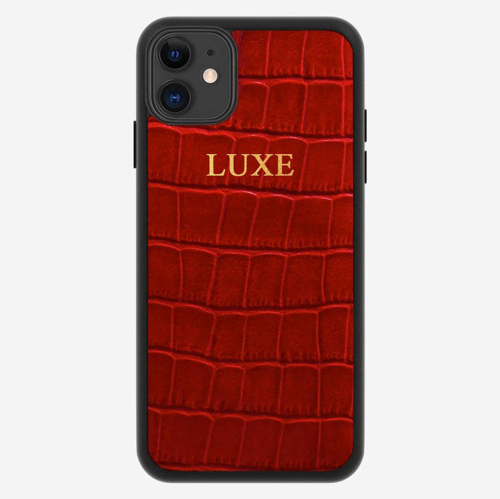 Red Croco iPhone Case - Luxe Leather