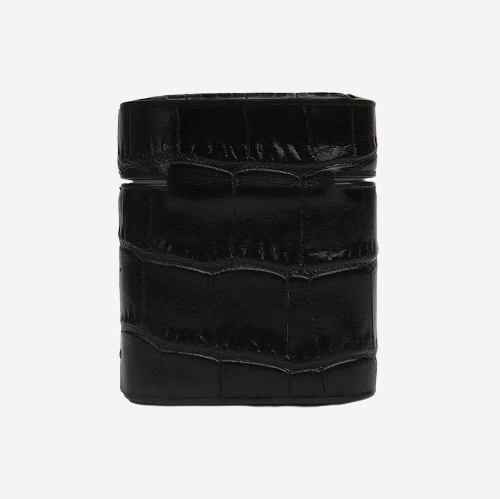 Black Croco Airpod Case - Luxe Leather
